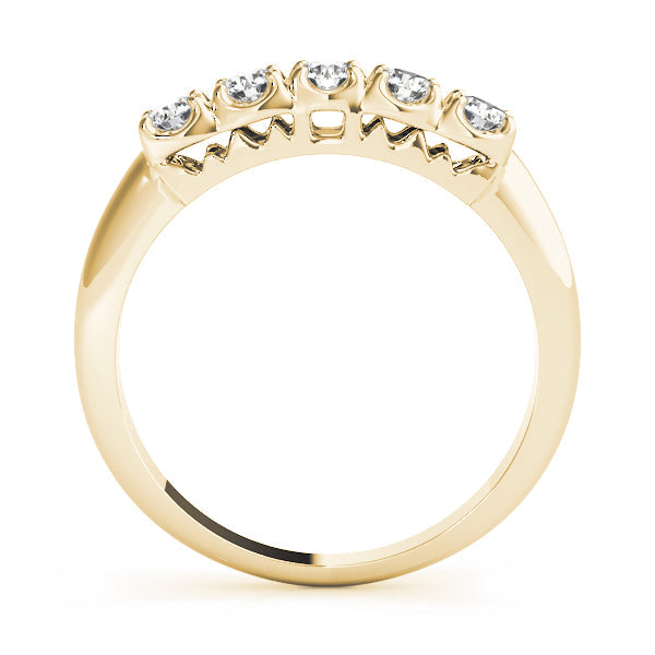 Prong Set Half Eternity Ring in Gold & Platinum