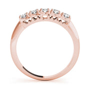 Prong Set Half Eternity Ring in Gold & Platinum