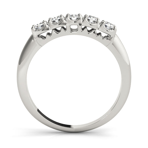Prong Set Half Eternity Ring in Gold & Platinum