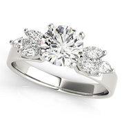 Classic Fancy Shape Marquise Diamond Engagement Ring in 10K/14K gold and platinum with certified lab-grown or natural diamonds