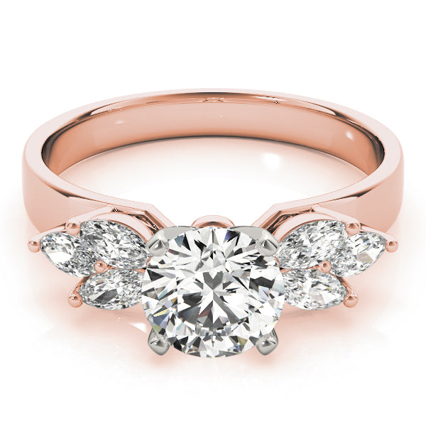 Classic Fancy Shape Marquise Diamond Engagement Ring in 10K/14K gold and platinum with certified lab-grown or natural diamonds