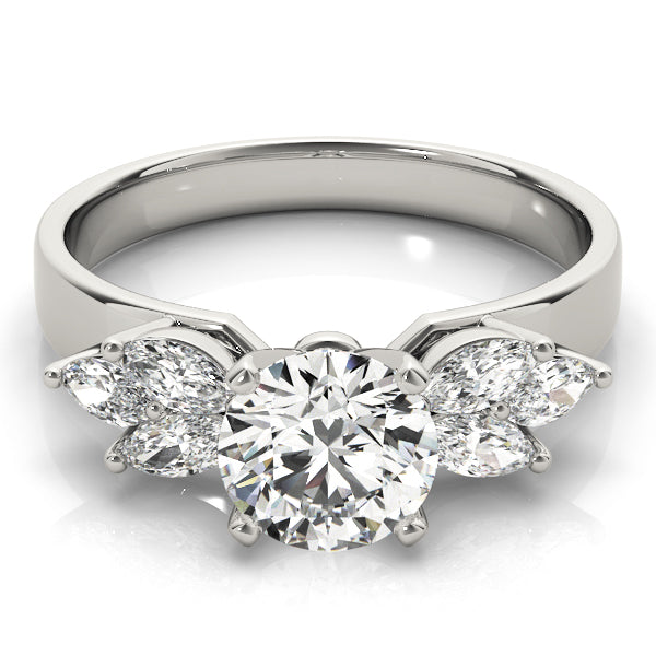 Classic Fancy Shape Marquise Diamond Engagement Ring in 10K/14K gold and platinum with certified lab-grown or natural diamonds