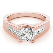 Elegant Trellis Princess Diamond Engagement Ring in 10K/14K gold and platinum with certified lab-grown or natural diamonds