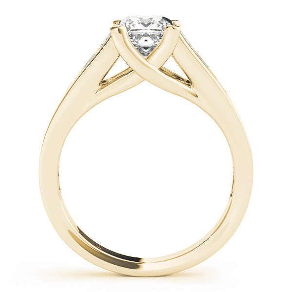 Elegant Trellis Princess Diamond Engagement Ring in 10K/14K gold and platinum with certified lab-grown or natural diamonds