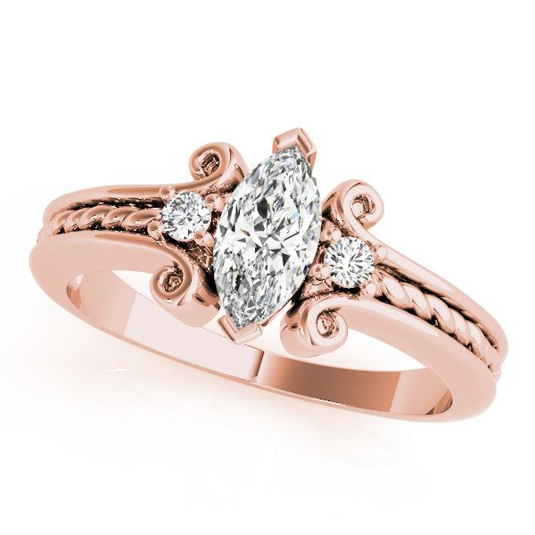 Heirloom Color Rings Marquise Diamond Engagement Ring in 10K/14K gold and platinum with certified lab-grown or natural diamonds
