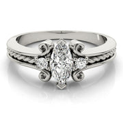 Heirloom Color Rings Marquise Diamond Engagement Ring in 10K/14K gold and platinum with certified lab-grown or natural diamonds