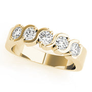 S Bands Half Eternity Ring in 10K/14K gold and platinum with certified lab-grown or natural diamonds