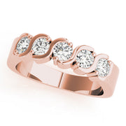 S Bands Half Eternity Ring in Gold & Platinum