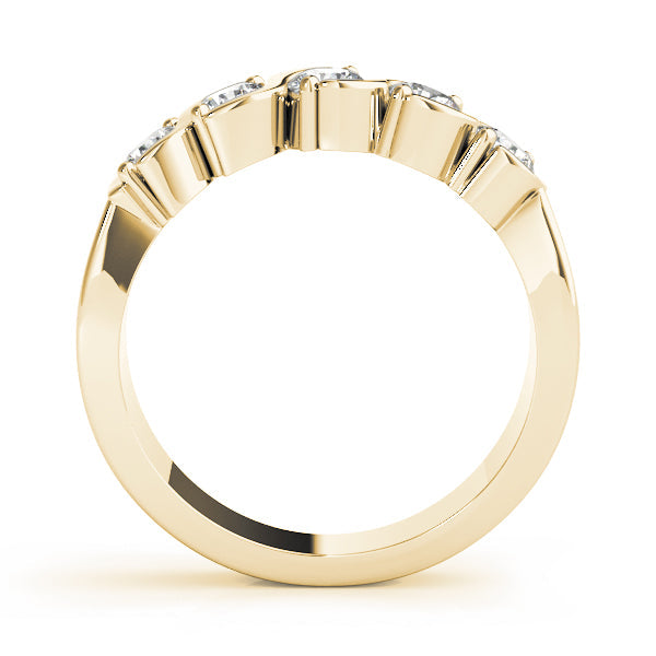 S Bands Half Eternity Ring in Gold & Platinum
