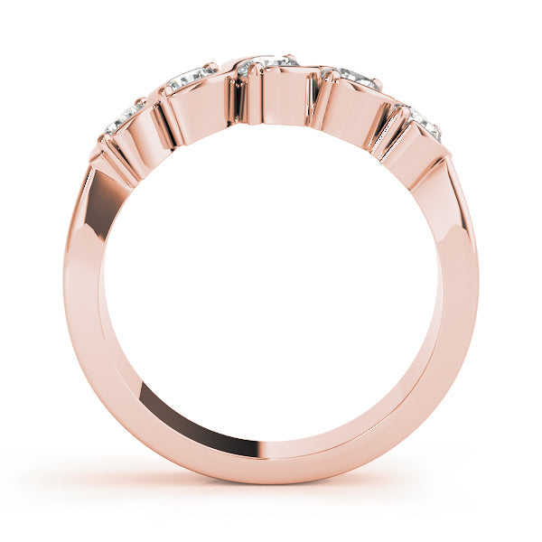 S Bands Half Eternity Ring in Gold & Platinum