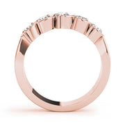 S Bands Half Eternity Ring in Gold & Platinum