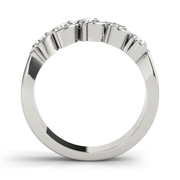 S Bands Half Eternity Ring in Gold & Platinum