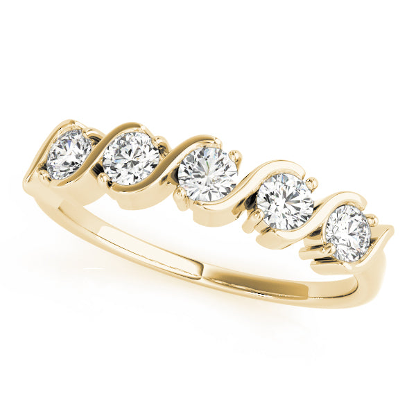 S- Half Eternity Ring in 10K/14K gold and platinum with certified lab-grown or natural diamonds