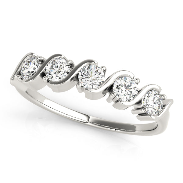 S- Half Eternity Ring in Gold & Platinum