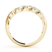 S Bands Half Eternity Ring in Gold & Platinum