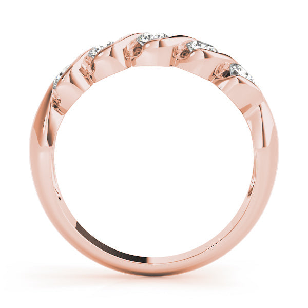 S Bands Half Eternity Ring in Gold & Platinum