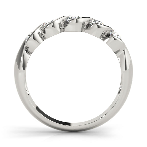 S Bands Half Eternity Ring in Gold & Platinum