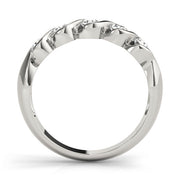 S Bands Half Eternity Ring in Gold & Platinum