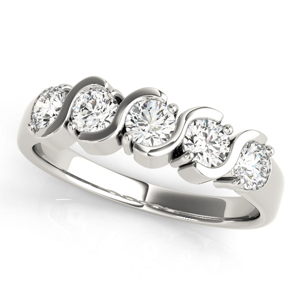 S- Half Eternity Ring in Gold & Platinum