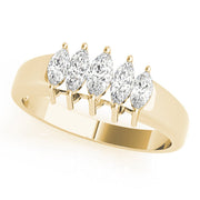 Fancy Marquise Half Eternity Ring in 10K/14K gold and platinum with certified lab-grown or natural diamonds
