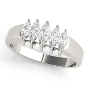 Fancy Marquise Half Eternity Ring in Gold & Platinum