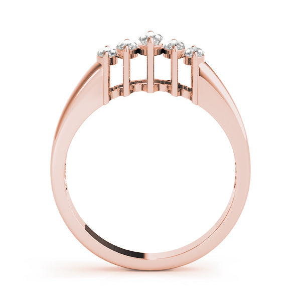Fancy Marquise Half Eternity Ring in Gold & Platinum
