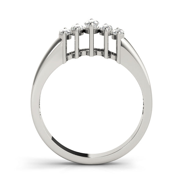 Fancy Marquise Half Eternity Ring in Gold & Platinum