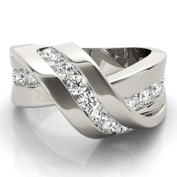 Diamond Rings Half Eternity Ring in Gold & Platinum