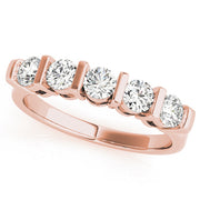 Bar Set Half Eternity Ring in Gold & Platinum