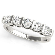Bar Set Half Eternity Ring in Gold & Platinum