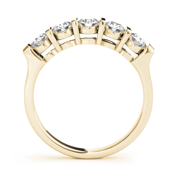Bar Set Half Eternity Ring in Gold & Platinum