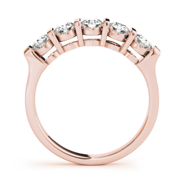 Bar Set Half Eternity Ring in Gold & Platinum