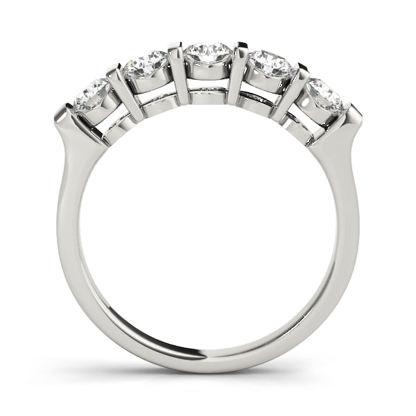 Bar Set Half Eternity Ring in Gold & Platinum