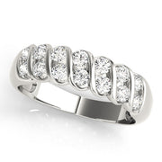 S Bands Half Eternity Ring in Gold & Platinum