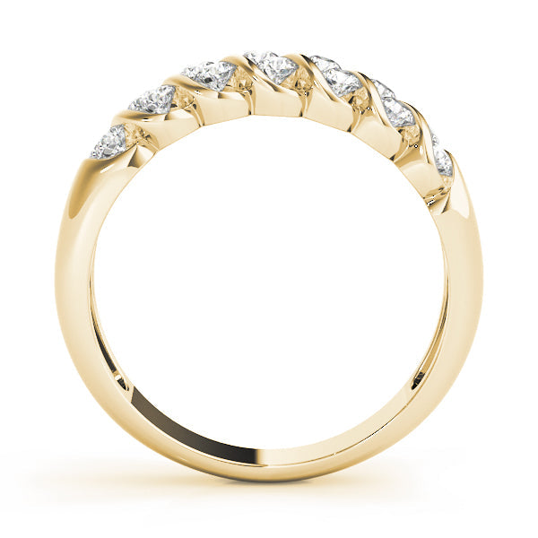 S Bands Half Eternity Ring in Gold & Platinum