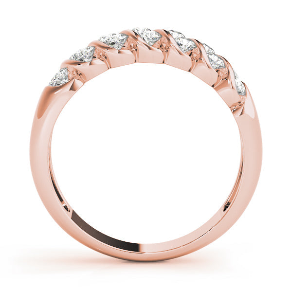 S Bands Half Eternity Ring in Gold & Platinum