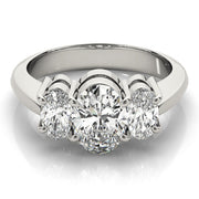 Oval Three Stone Diamond Ring in 10K/14K gold and platinum with certified lab-grown or natural diamonds