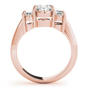 Oval Three Stone Diamond Ring in 10K/14K gold and platinum with certified lab-grown or natural diamonds