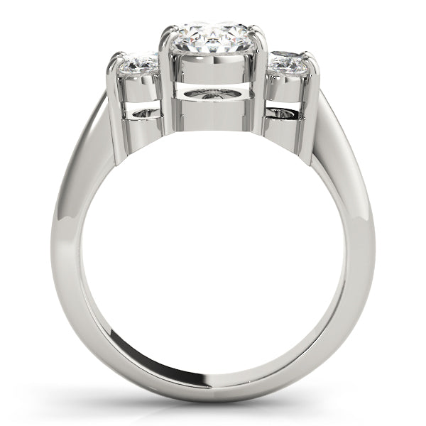 Oval Three Stone Diamond Ring in 10K/14K gold and platinum with certified lab-grown or natural diamonds