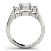 Oval Three Stone Diamond Ring in 10K/14K gold and platinum with certified lab-grown or natural diamonds