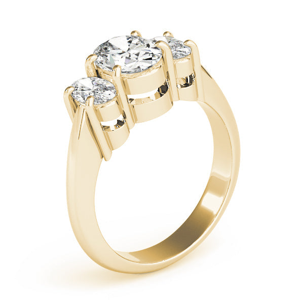 Oval Three Stone Diamond Ring in 10K/14K gold and platinum with certified lab-grown or natural diamonds