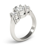Oval Three Stone Diamond Ring in 10K/14K gold and platinum with certified lab-grown or natural diamonds