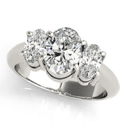 Oval Three Stone Diamond Ring in 10K/14K gold and platinum with certified lab-grown or natural diamonds
