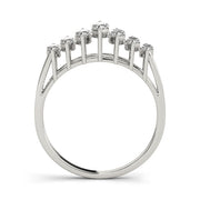 Fancy Marquise Half Eternity Ring in Gold & Platinum