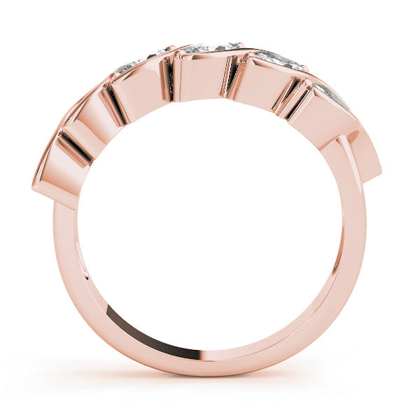 Fancy Marquise Bar Set Half Eternity Ring in Gold & Platinum
