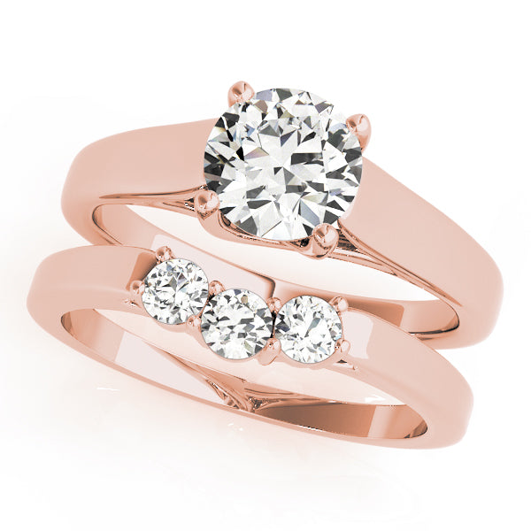 Artisan Trellis Round Diamond Engagement Ring in 10K/14K gold and platinum with certified lab-grown or natural diamonds
