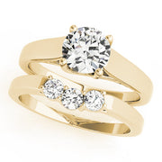 Artisan Trellis Round Diamond Engagement Ring in 10K/14K gold and platinum with certified lab-grown or natural diamonds