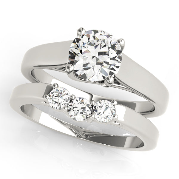 Anniversary Half Round Diamond Look Half Eternity Ring