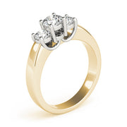 Three-Stone Round Diamond Engagement Ring in 10K/14K gold and platinum with certified lab-grown or natural diamonds