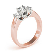 Three-Stone Round Diamond Engagement Ring in 10K/14K gold and platinum with certified lab-grown or natural diamonds